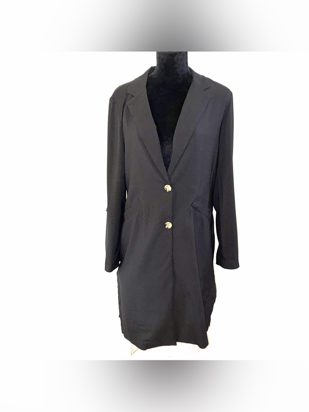 Have Los Angeles Classic Black Longline Blazer Size Lg Duster Cardigan Jacket